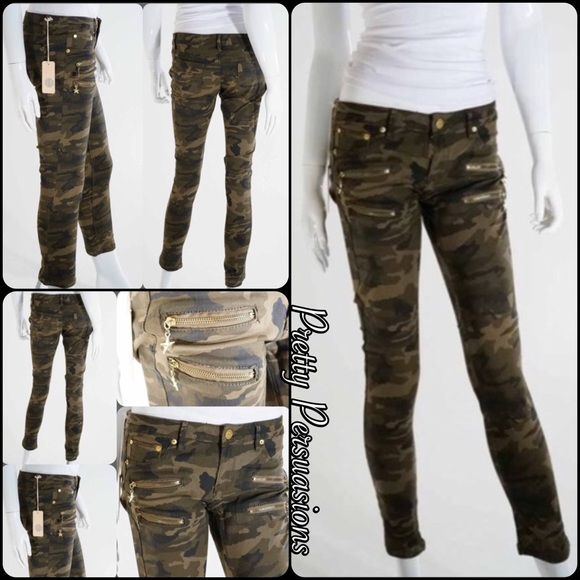 Pretty Persuasions Pants - LAST PAIR‼️Army Camo Ankle Cropped Skinny Pants